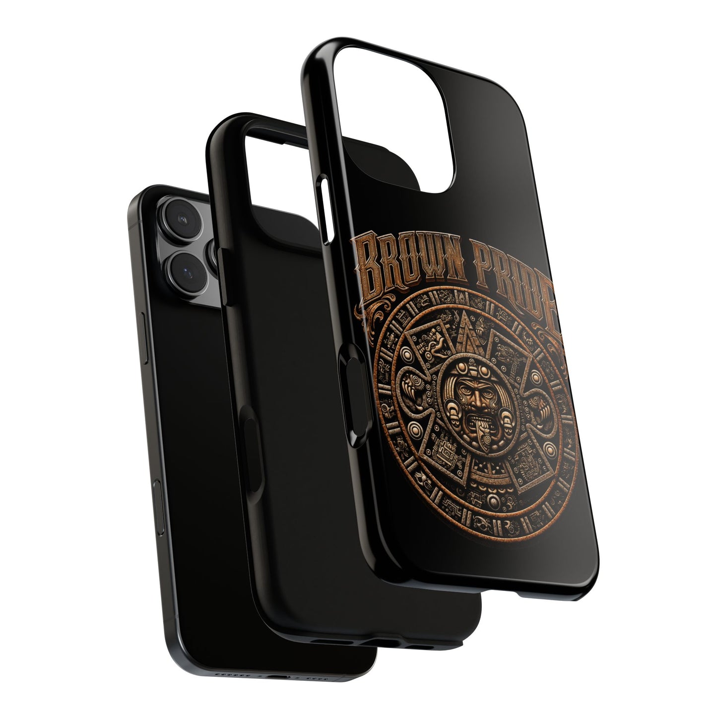 Brown Pride Aztec Calendar Illustration Phone Case | Protective Tough Case