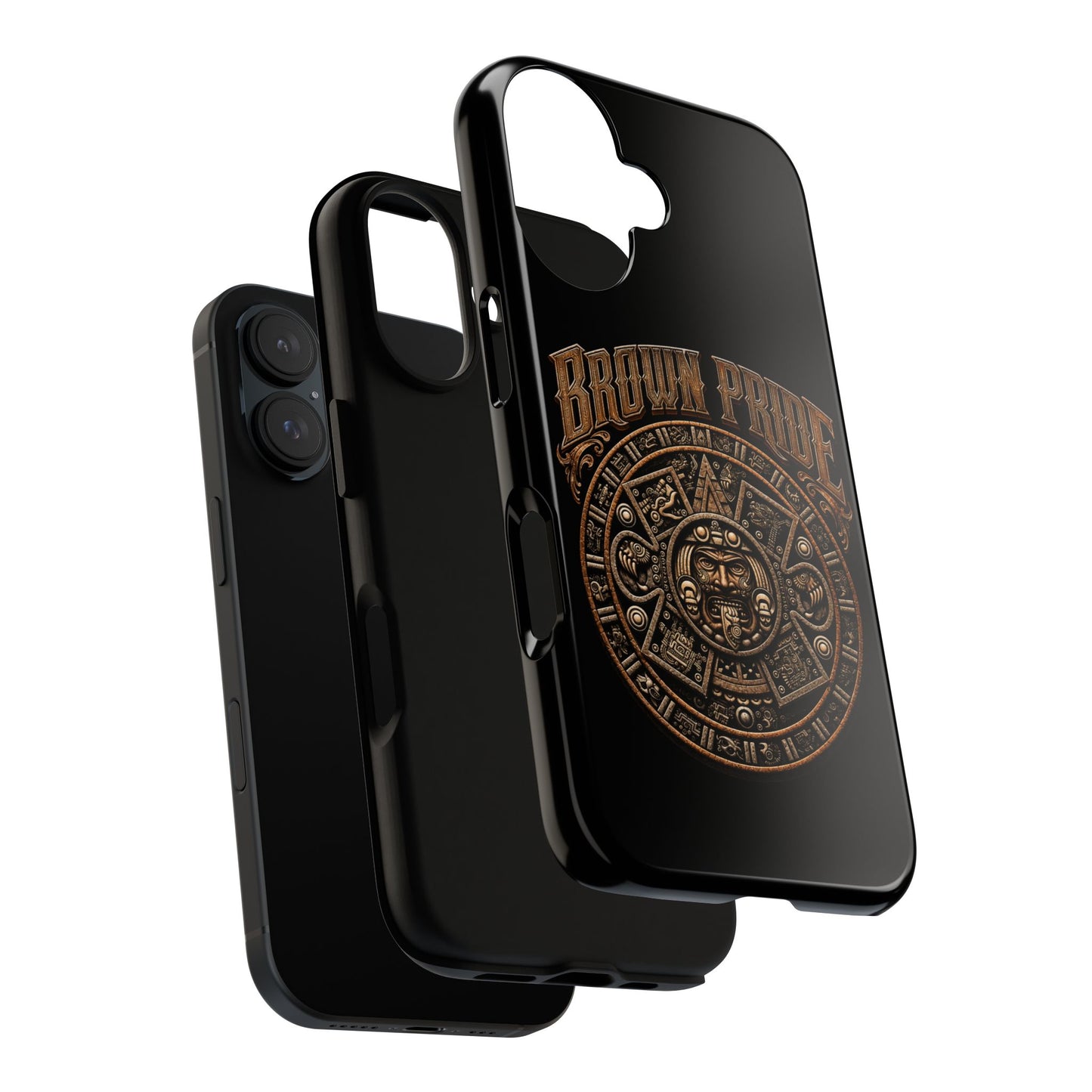 Brown Pride Aztec Calendar Illustration Phone Case | Protective Tough Case