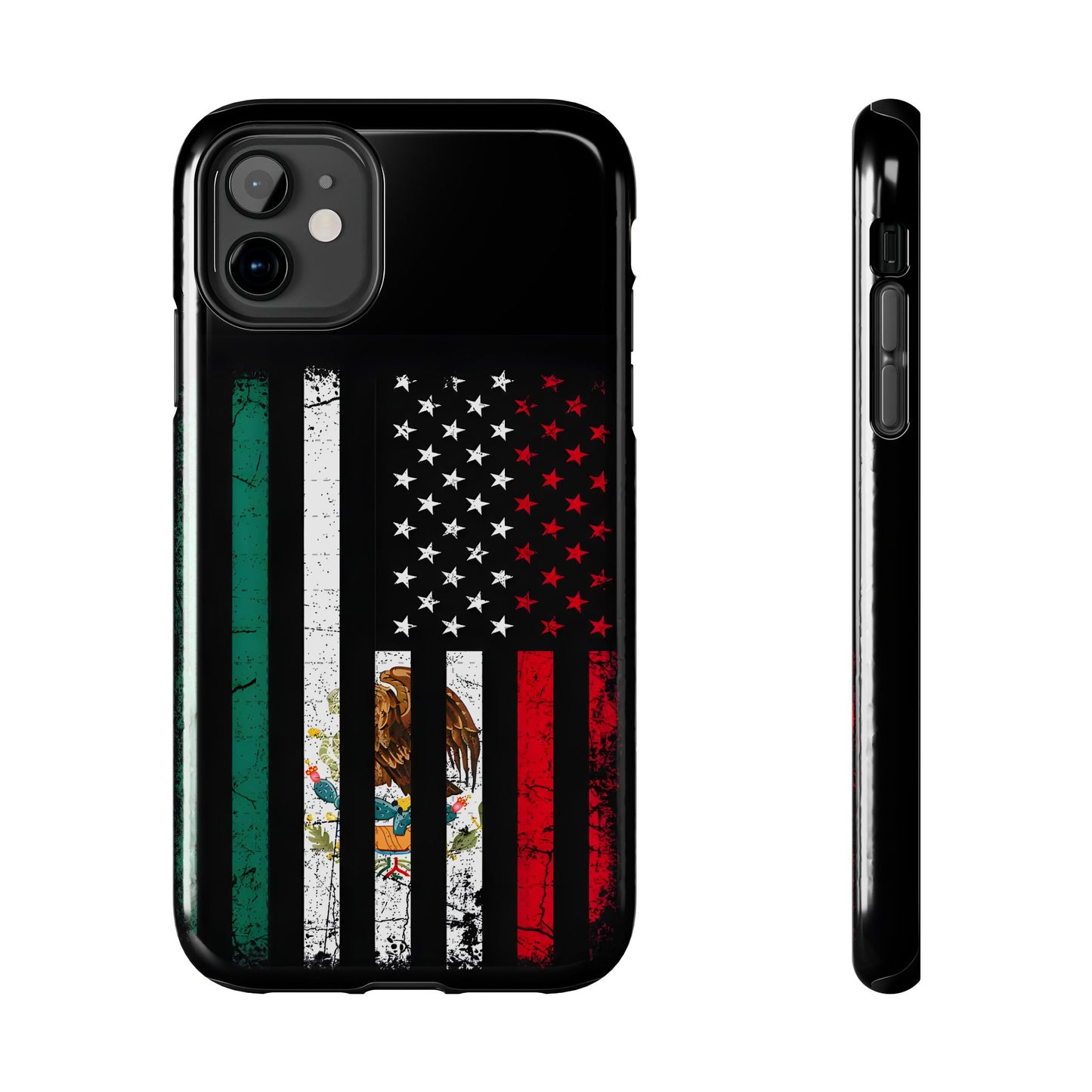 Mexican American  Distressed US–Mexico Flag Design Tough Phone Case