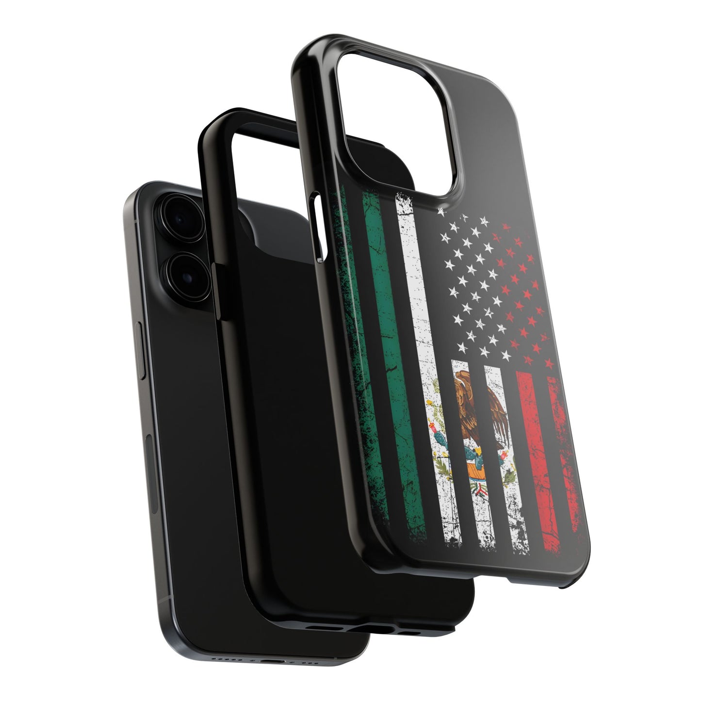 Mexican American  Distressed US–Mexico Flag Design Tough Phone Case