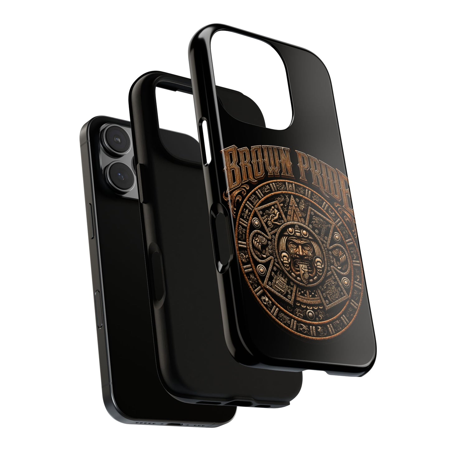 Brown Pride Aztec Calendar Illustration Phone Case | Protective Tough Case