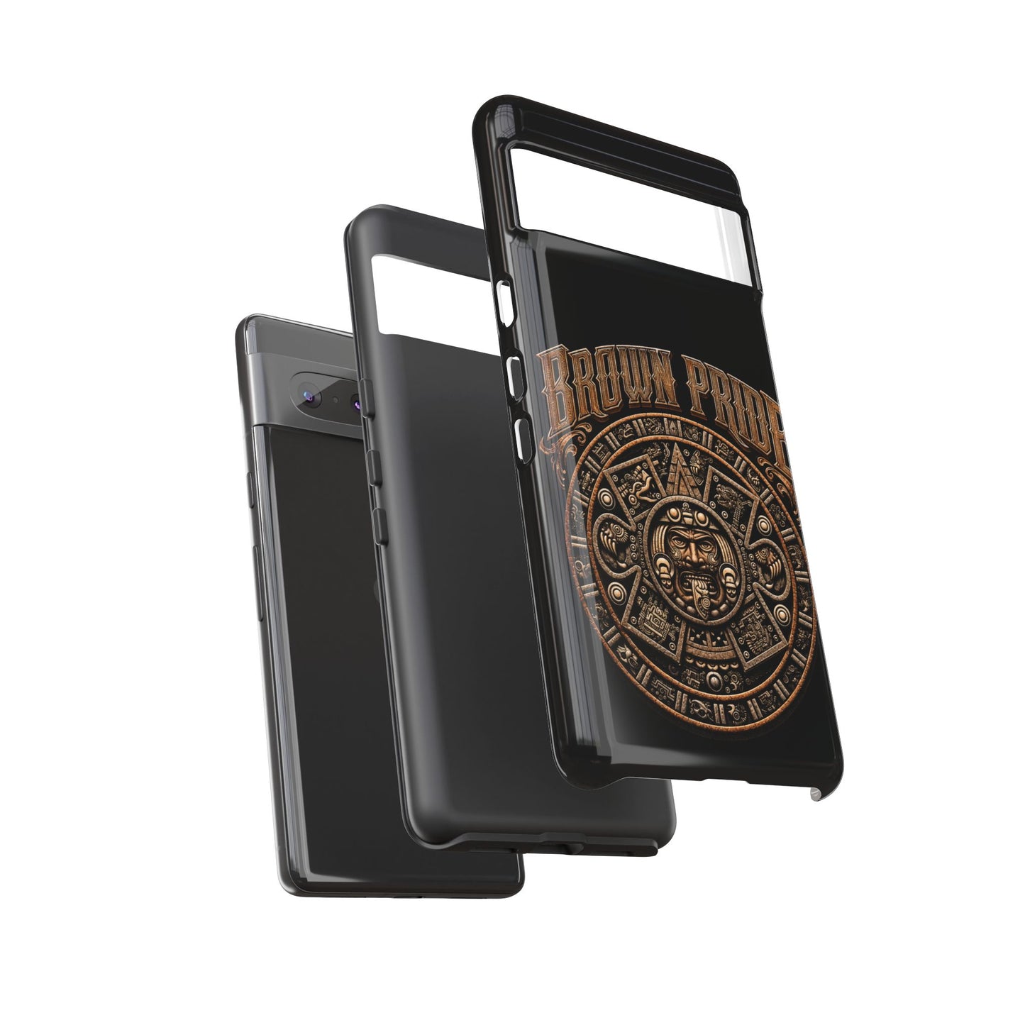 Brown Pride Aztec Calendar Illustration Phone Case | Protective Tough Case