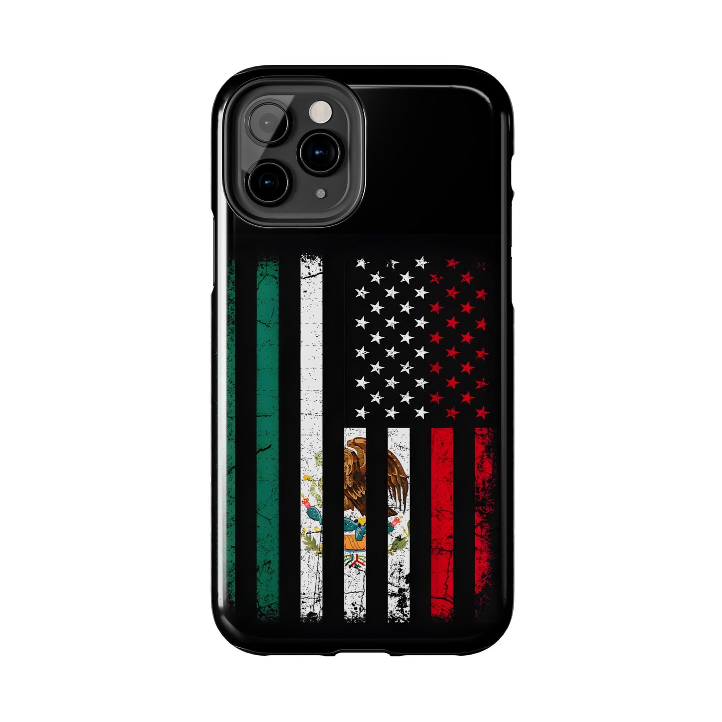 Mexican American  Distressed US–Mexico Flag Design Tough Phone Case