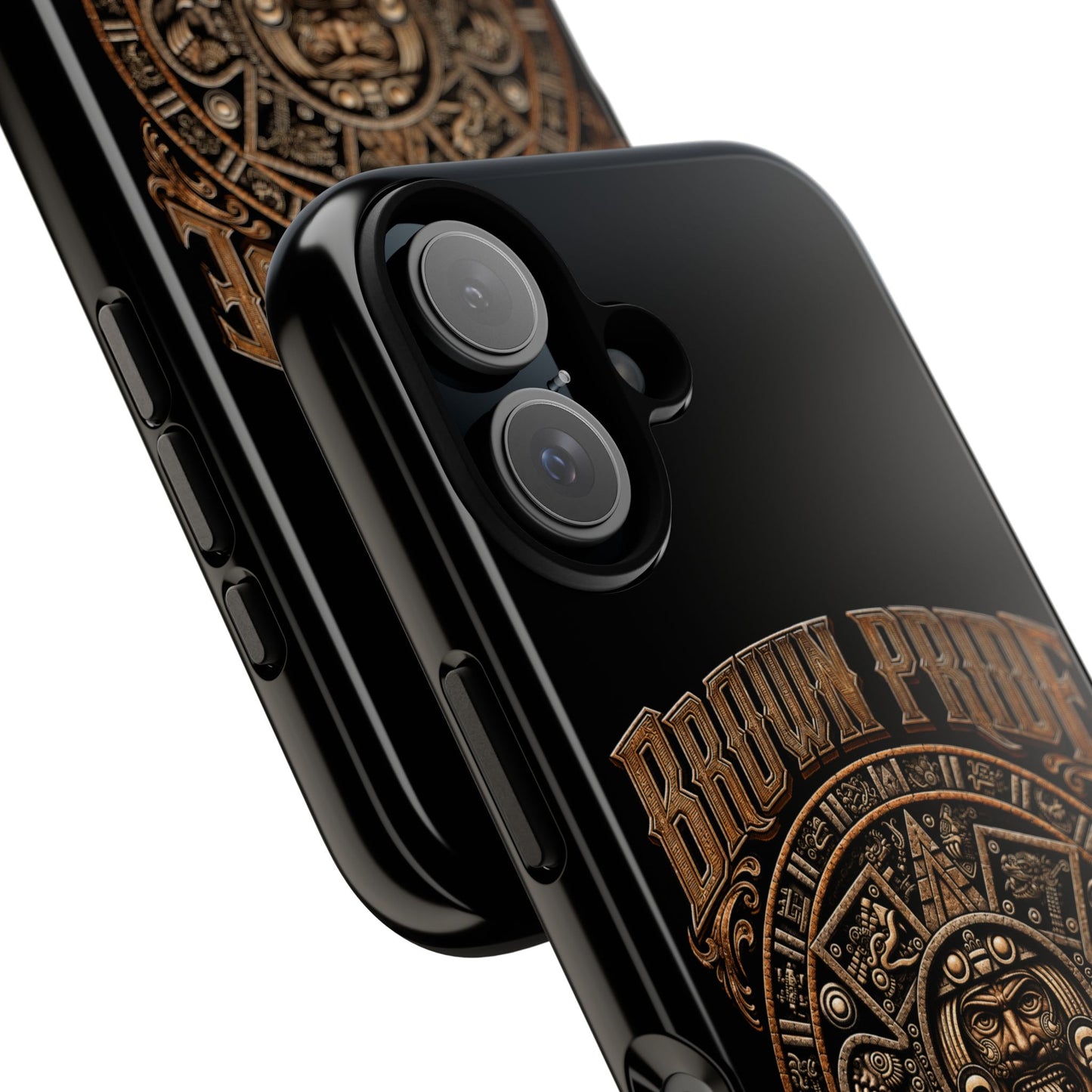 Brown Pride Aztec Calendar Illustration Phone Case | Protective Tough Case