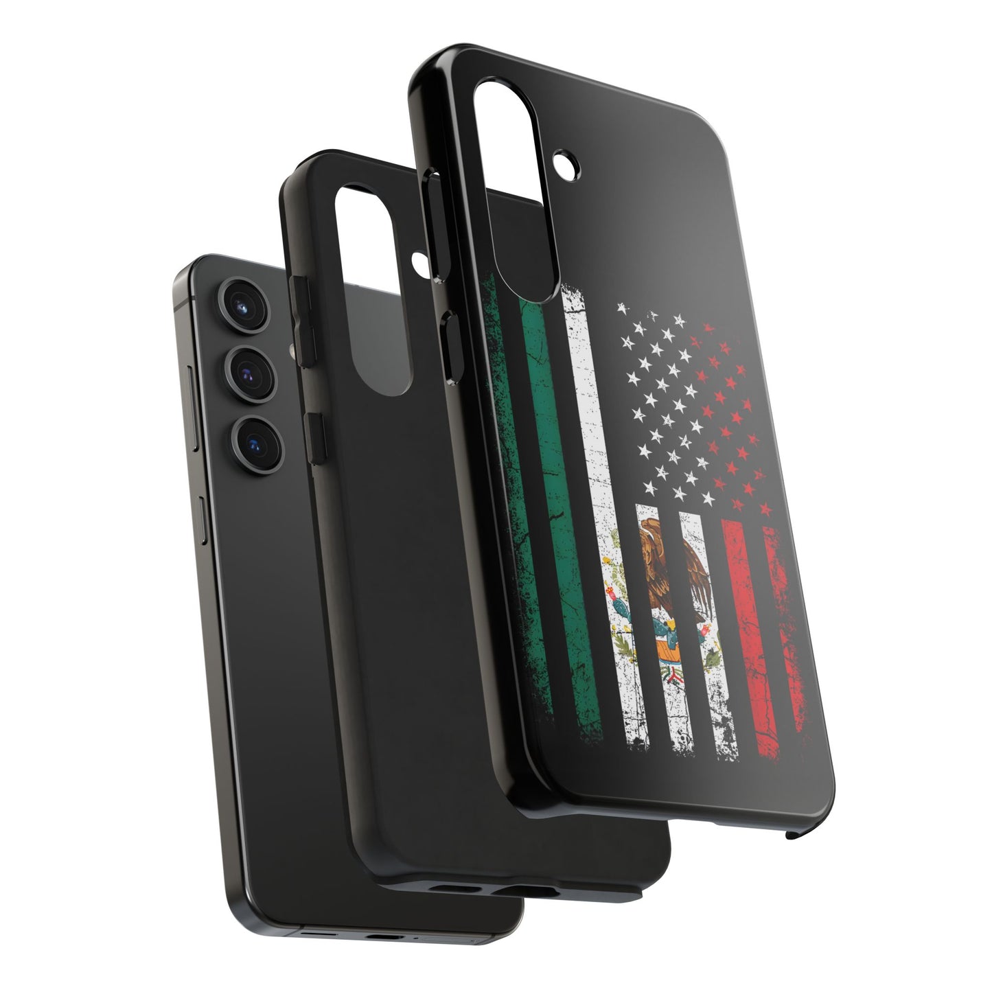 Mexican American  Distressed US–Mexico Flag Design Tough Phone Case