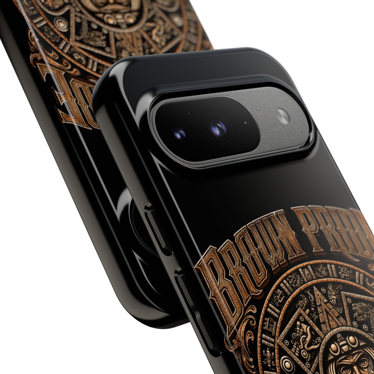 Brown Pride Aztec Calendar Illustration Phone Case | Protective Tough Case