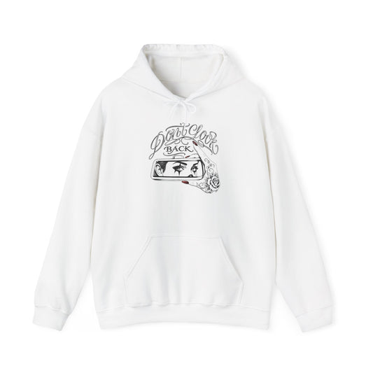 Don’t Look Back hoodie | Rearview Mirror Illustration, Rose Accent