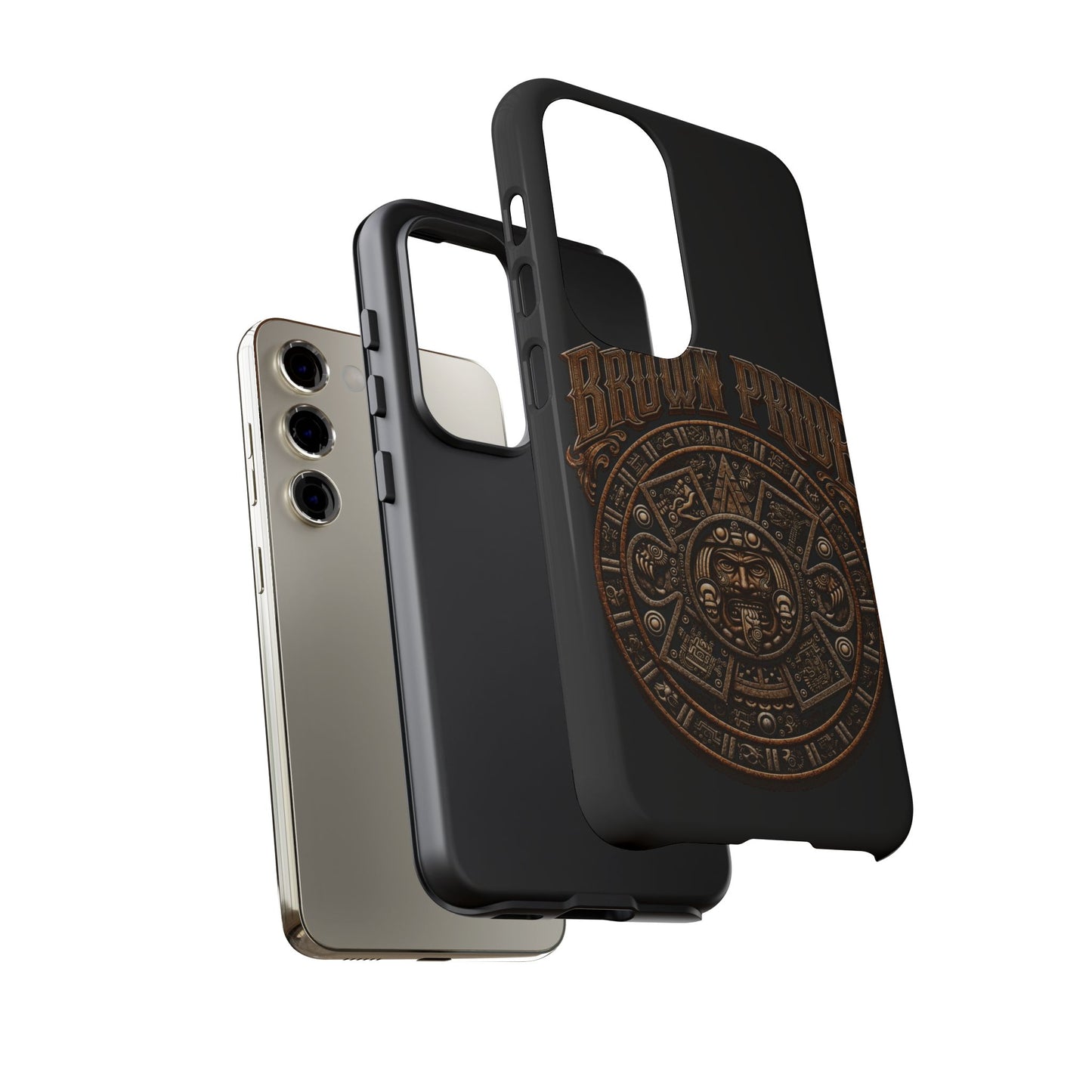 Brown Pride Aztec Calendar Illustration Phone Case | Protective Tough Case