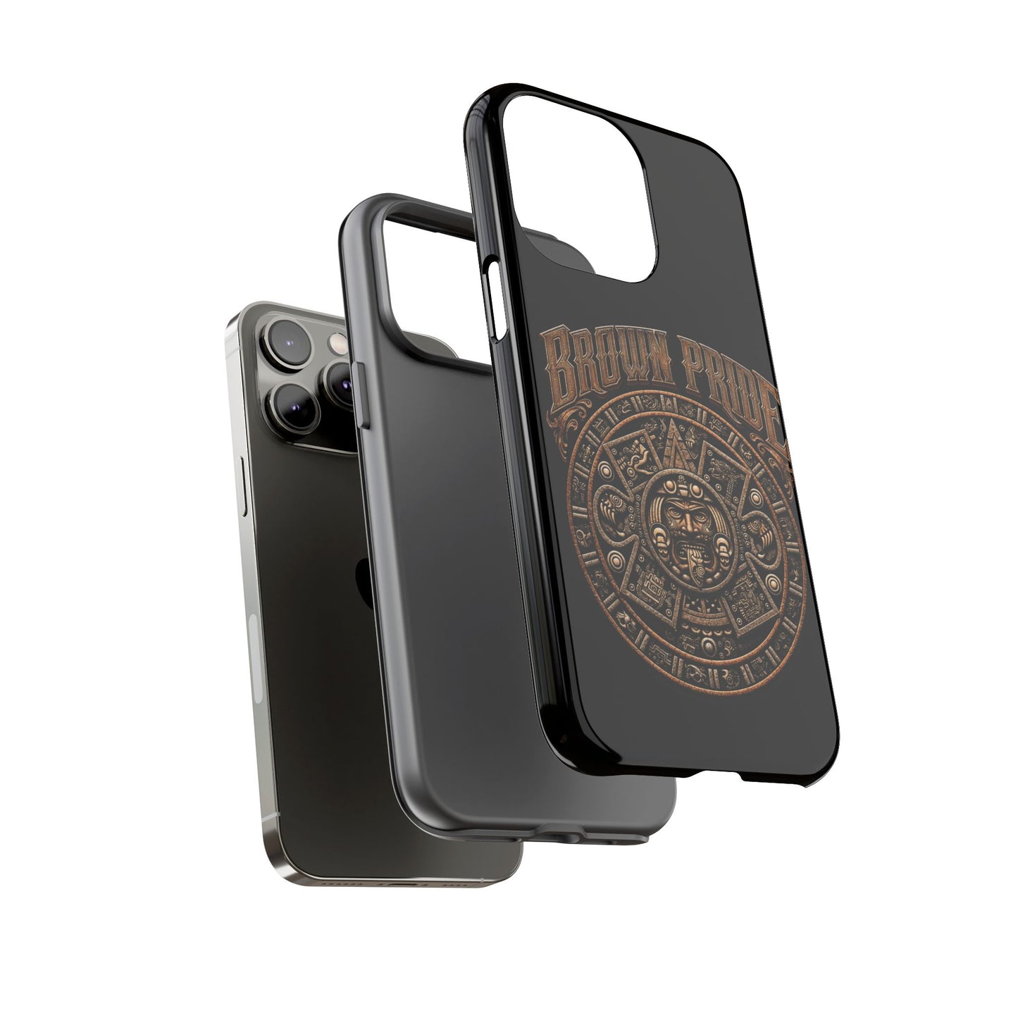Brown Pride Aztec Calendar Illustration Phone Case | Protective Tough Case