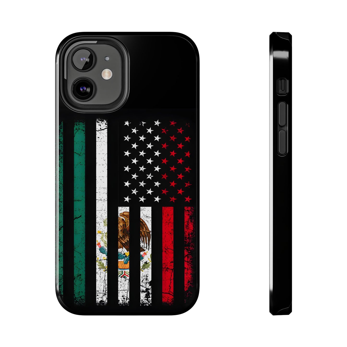 Mexican American  Distressed US–Mexico Flag Design Tough Phone Case