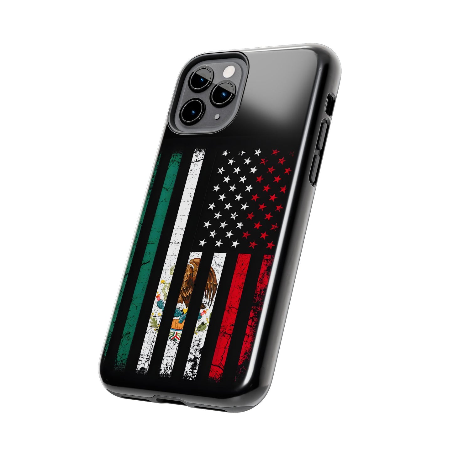 Mexican American  Distressed US–Mexico Flag Design Tough Phone Case