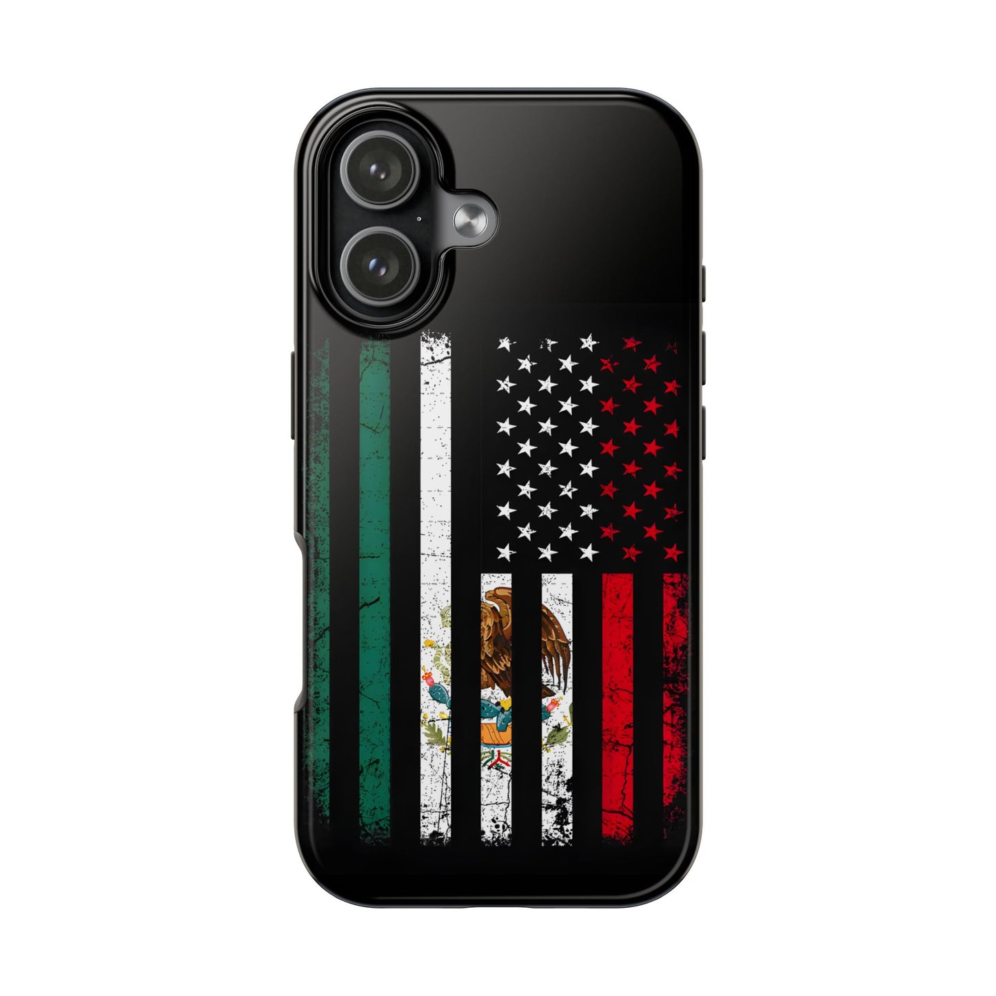 Mexican American  Distressed US–Mexico Flag Design Tough Phone Case