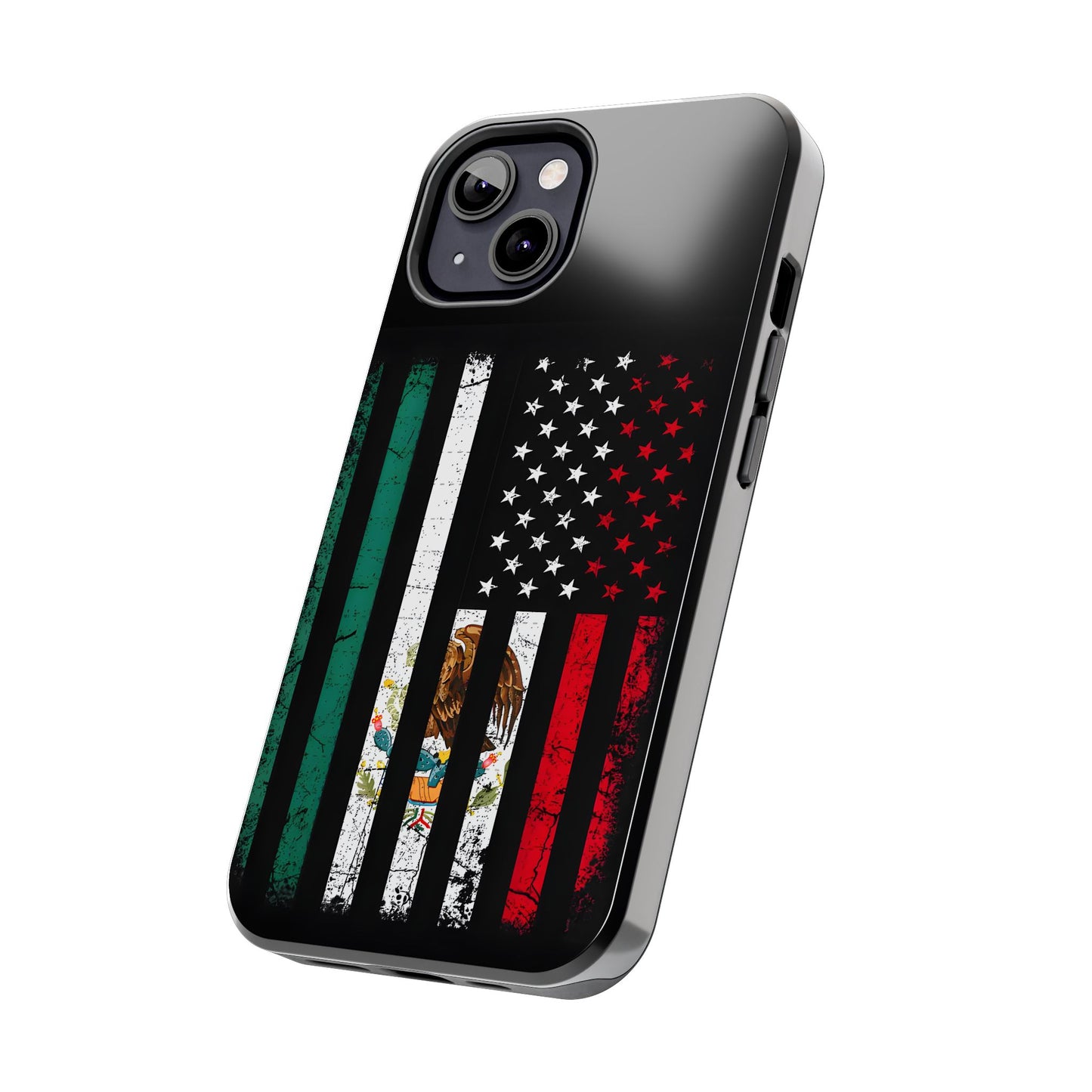Mexican American  Distressed US–Mexico Flag Design Tough Phone Case
