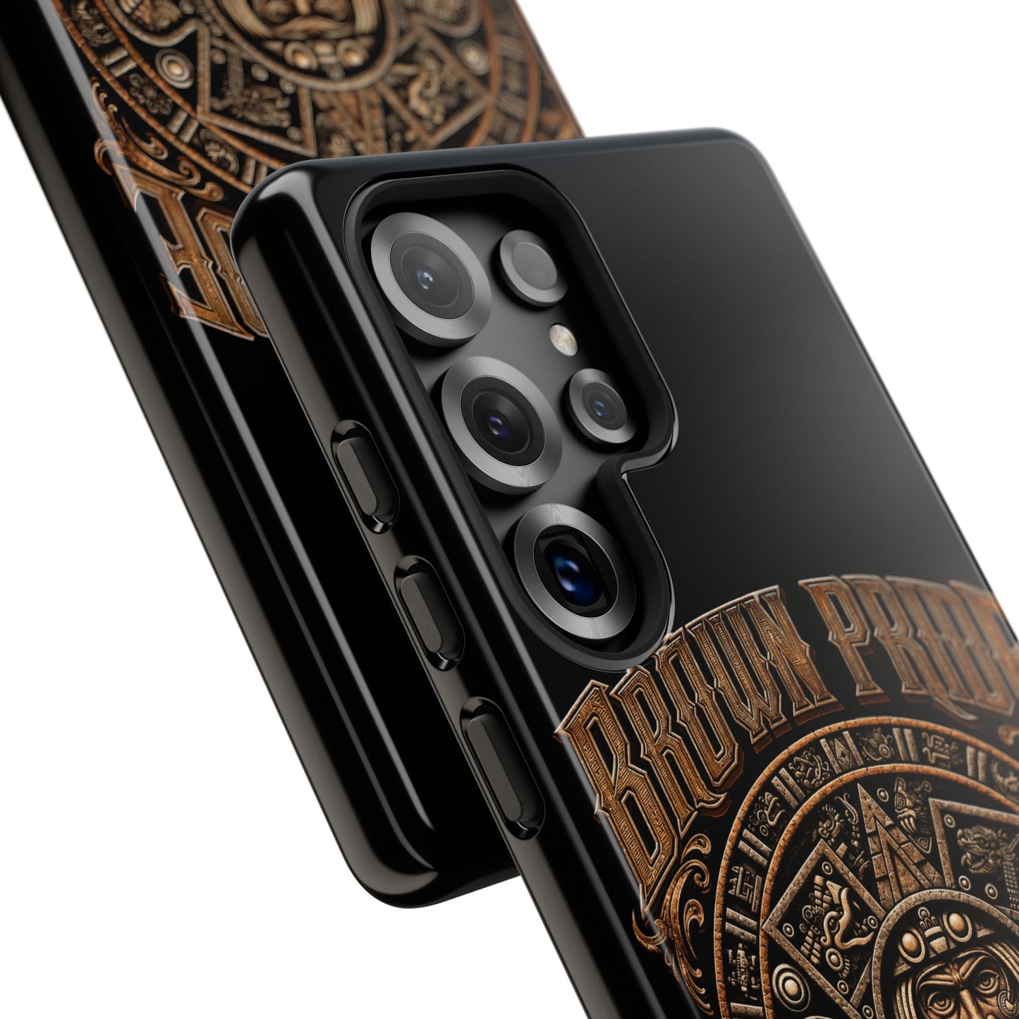 Brown Pride Aztec Calendar Illustration Phone Case | Protective Tough Case