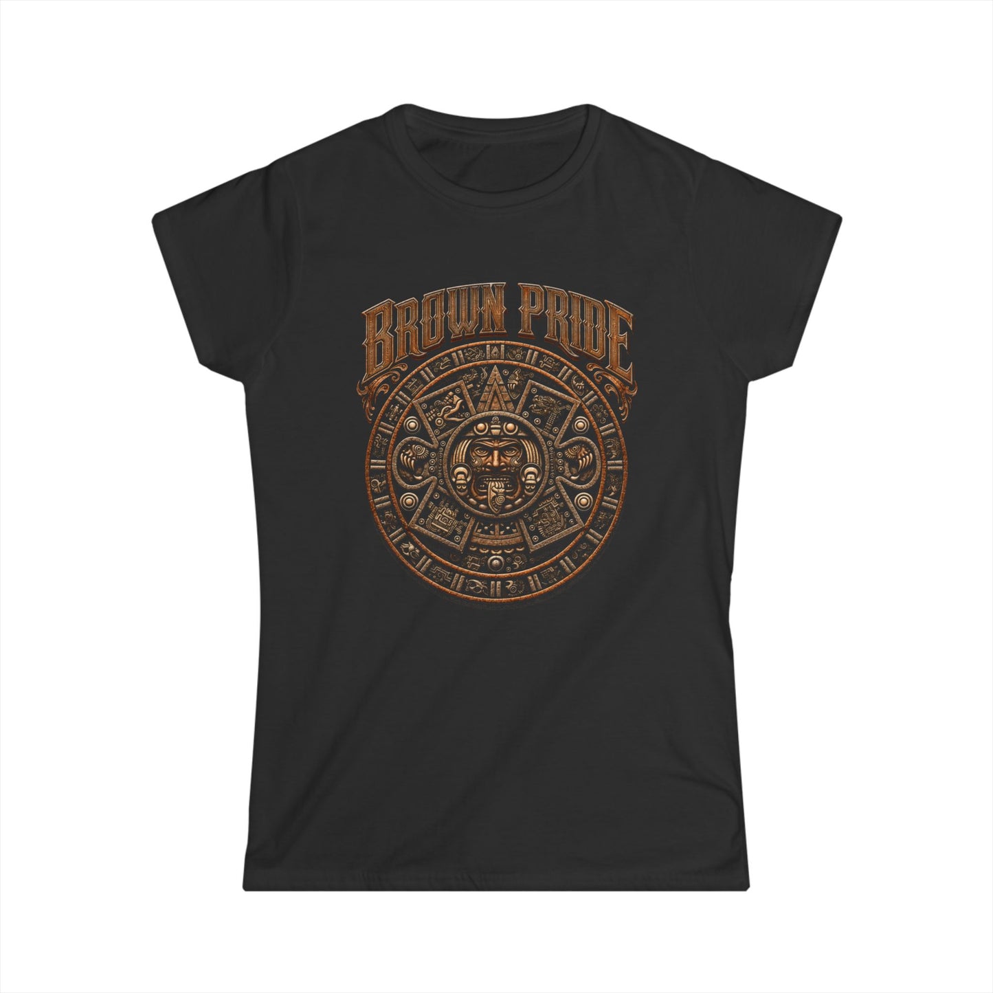 Brown Pride Aztec Calendar Tee | Indigenous Heritage Shirt