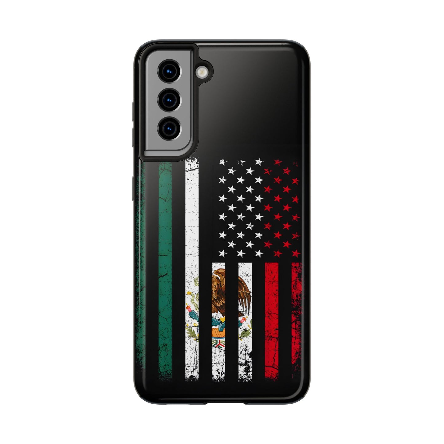 Mexican American  Distressed US–Mexico Flag Design Tough Phone Case