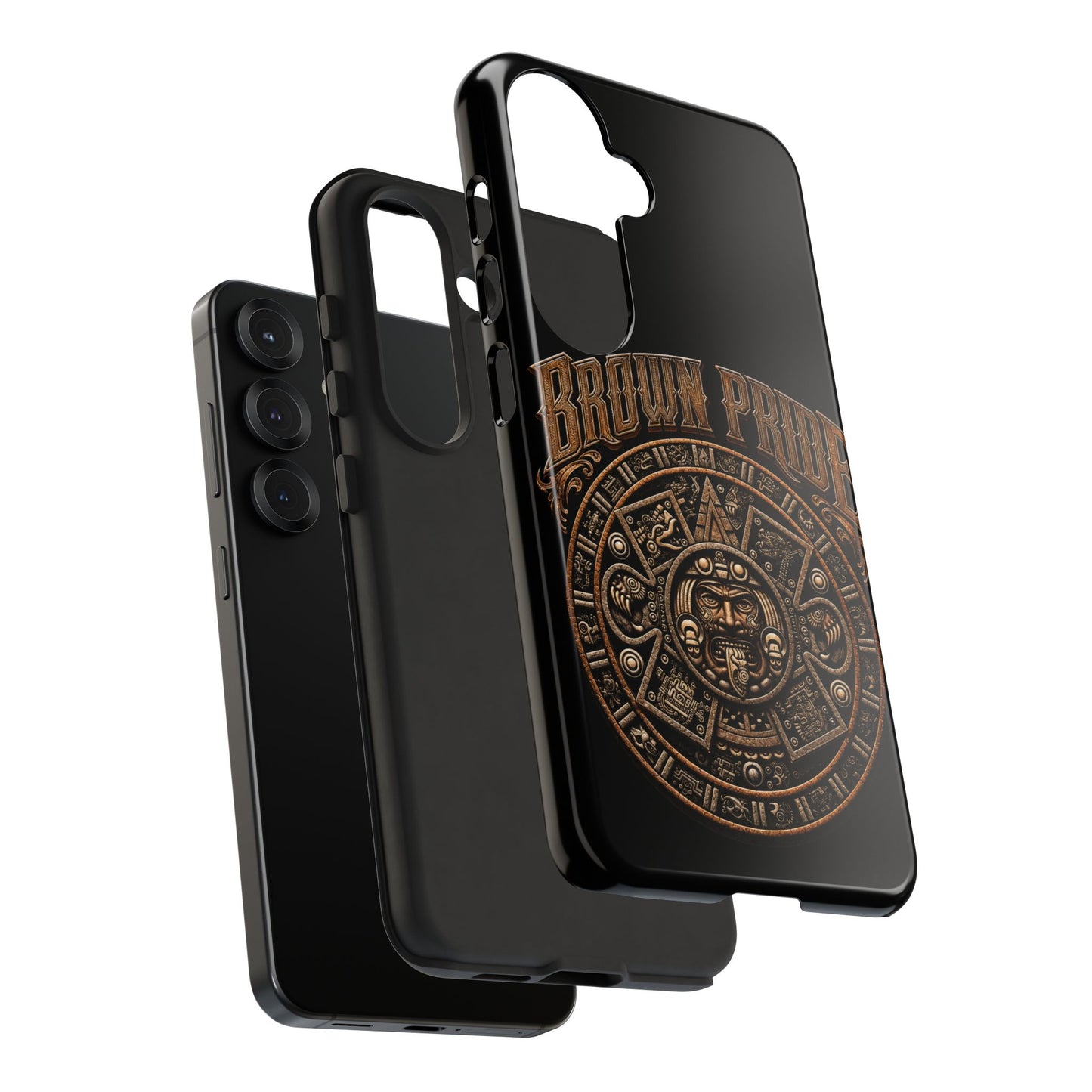 Brown Pride Aztec Calendar Illustration Phone Case | Protective Tough Case