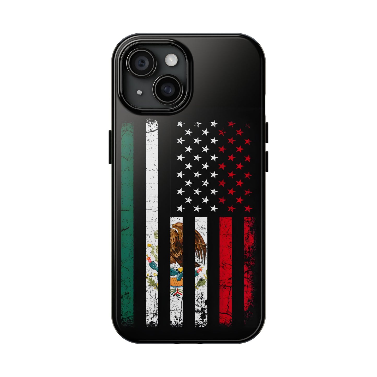 Mexican American  Distressed US–Mexico Flag Design Tough Phone Case