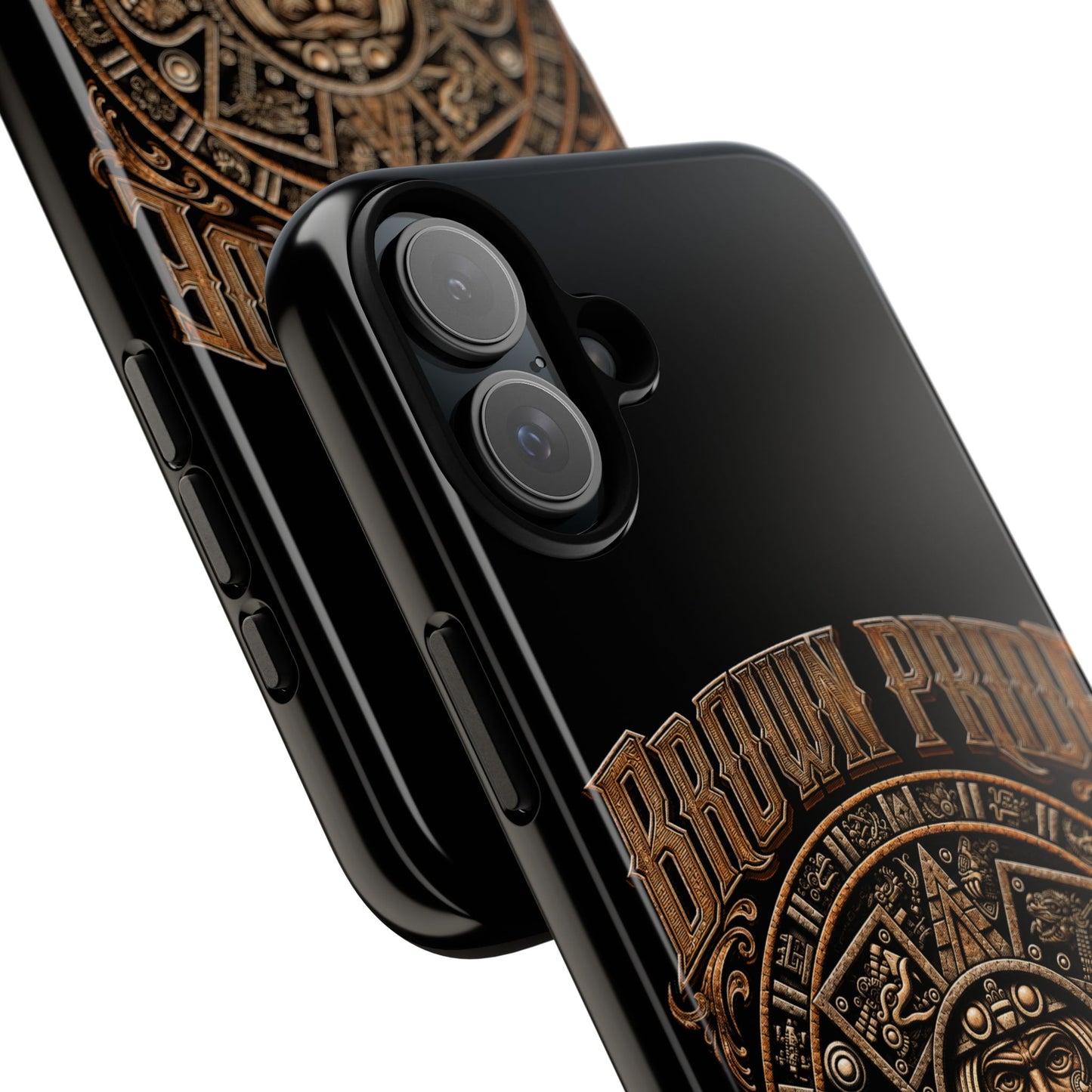 Brown Pride Aztec Calendar Illustration Phone Case | Protective Tough Case