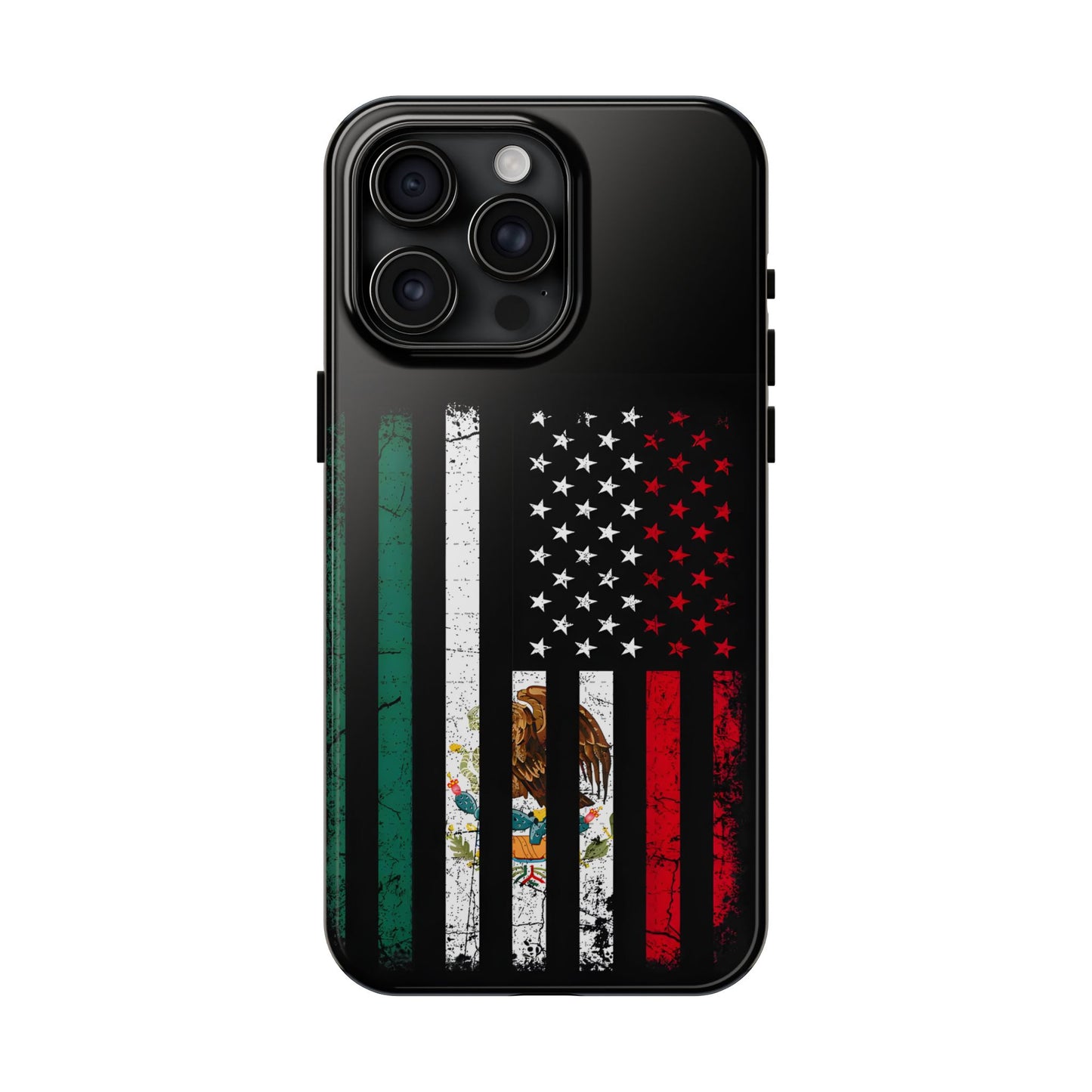 Mexican American  Distressed US–Mexico Flag Design Tough Phone Case