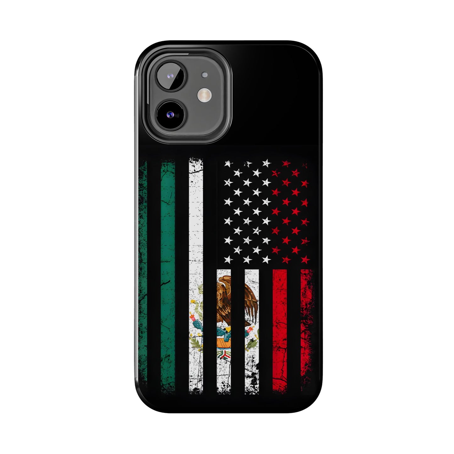 Mexican American  Distressed US–Mexico Flag Design Tough Phone Case