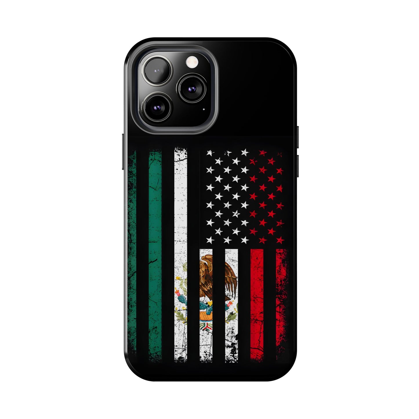 Mexican American  Distressed US–Mexico Flag Design Tough Phone Case