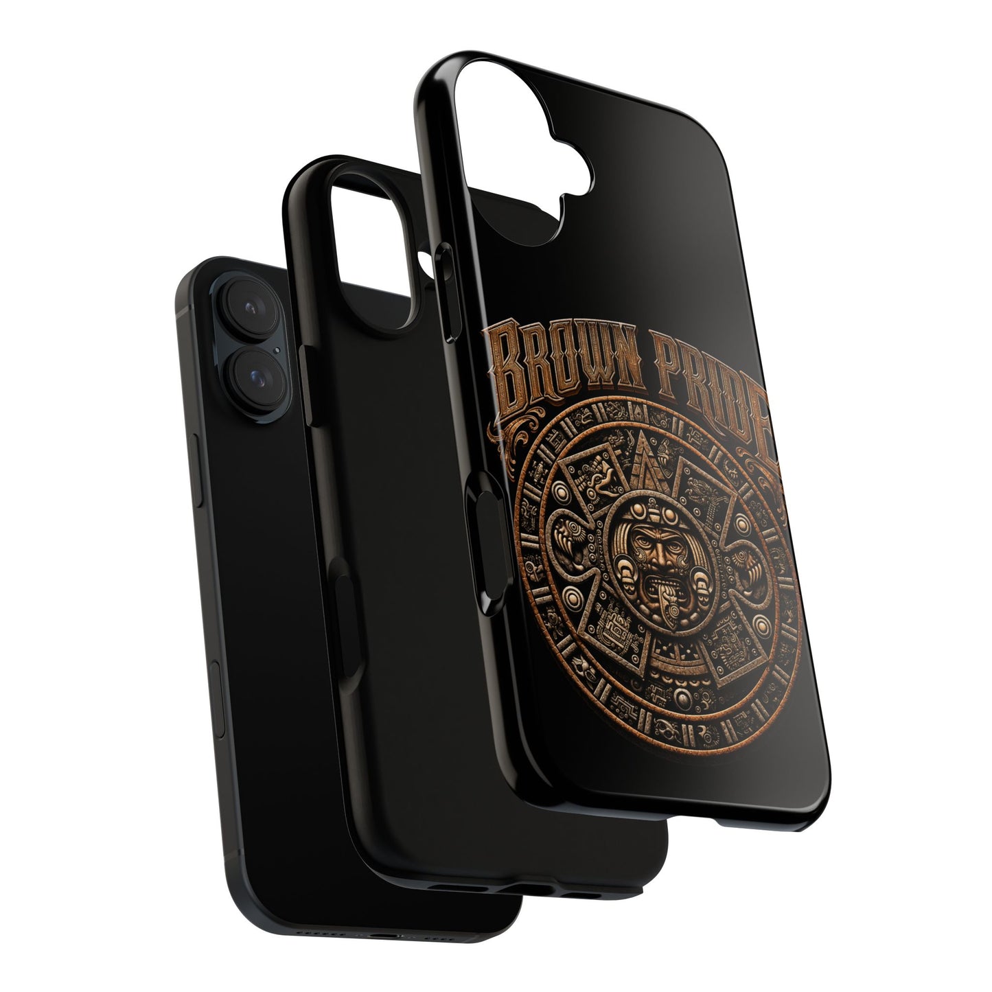 Brown Pride Aztec Calendar Illustration Phone Case | Protective Tough Case
