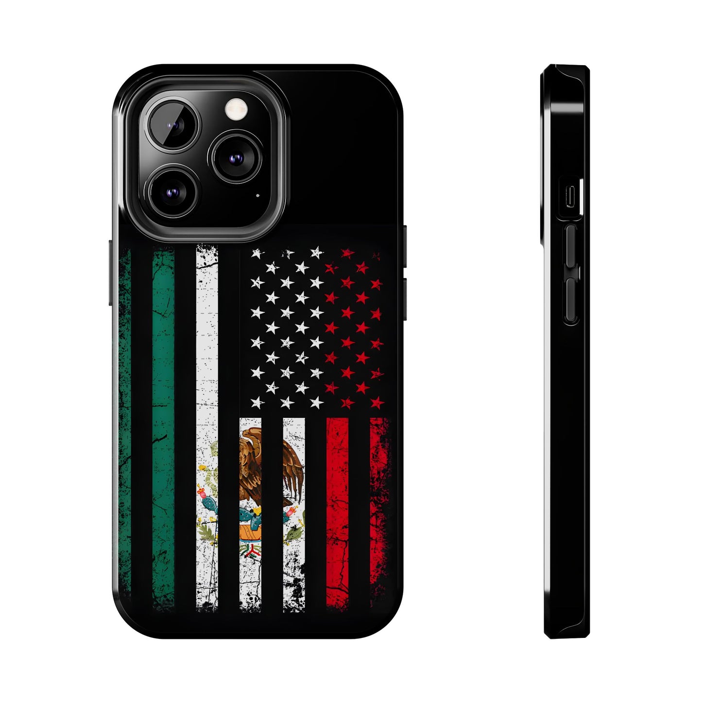 Mexican American  Distressed US–Mexico Flag Design Tough Phone Case