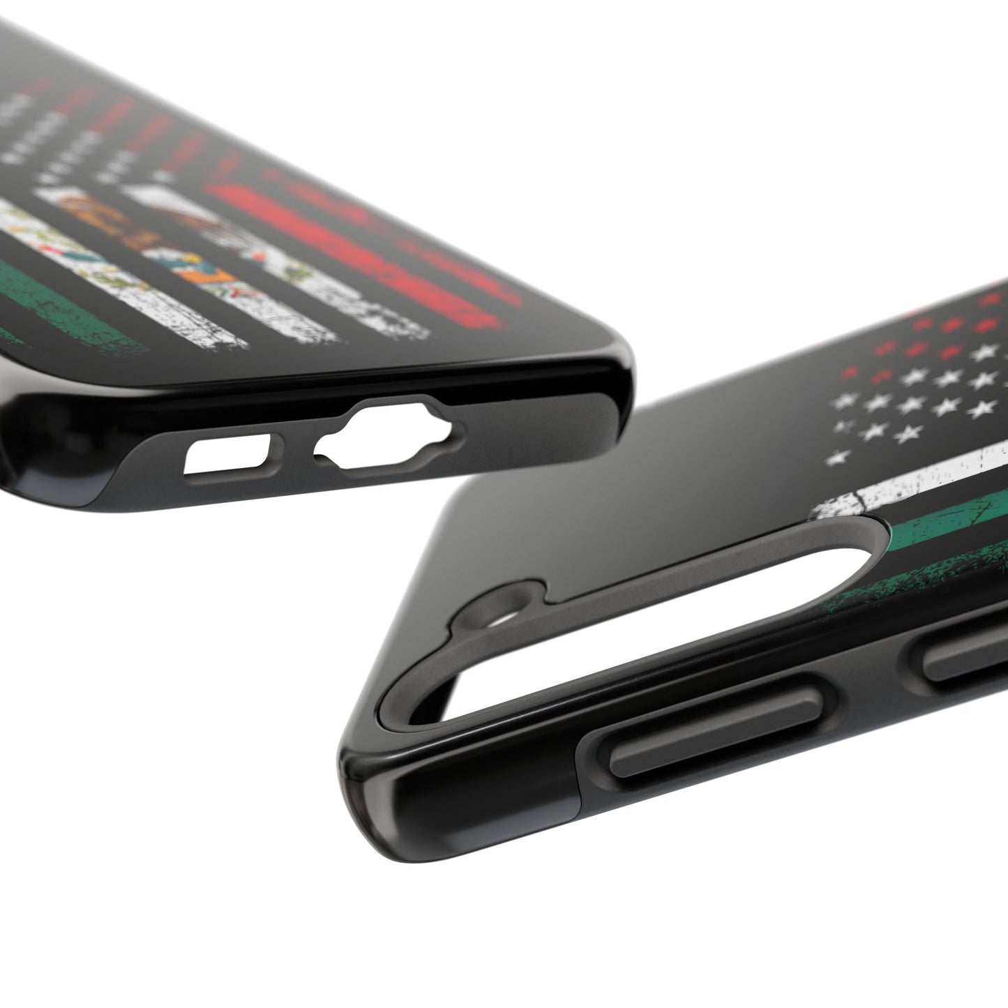 Mexican American  Distressed US–Mexico Flag Design Tough Phone Case