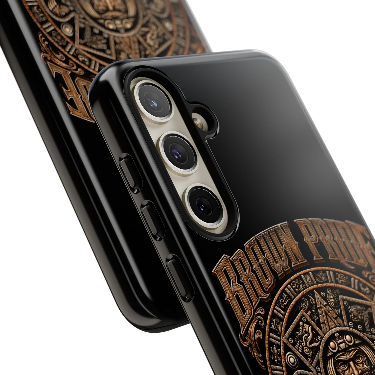 Brown Pride Aztec Calendar Illustration Phone Case | Protective Tough Case