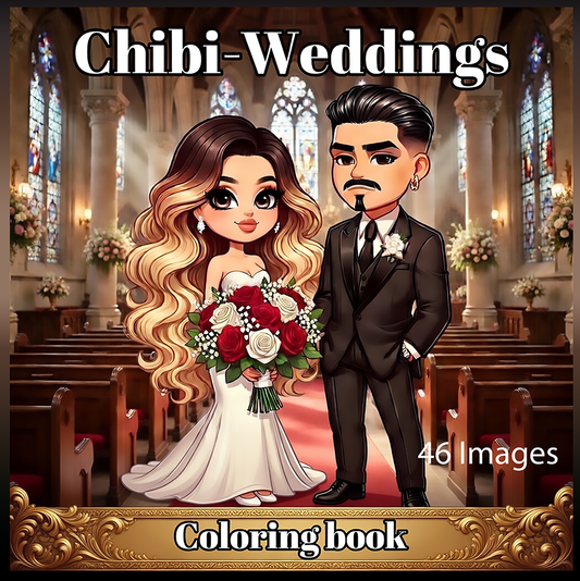 Chibi-Weddings Coloring Book: Easy Coloring Book