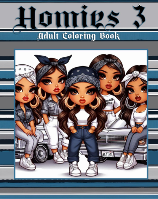 Homies Adult Coloring Book: Teens and Adults Stress relief coloring- Lowrider