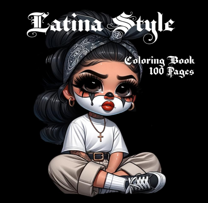 Latina Style: 100 Page Adult Coloring Book Paperback