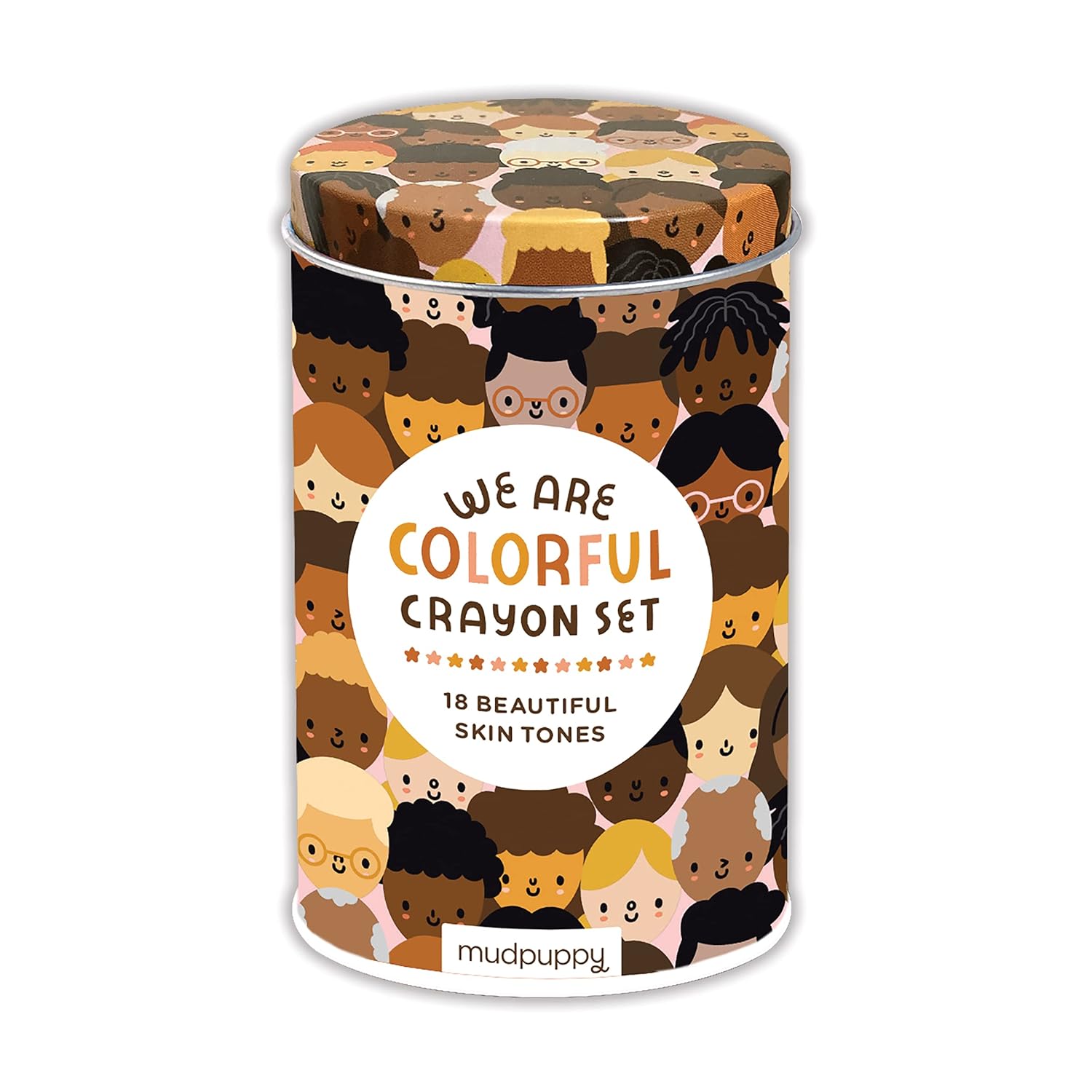 Mudpuppy We Are Colorful Skin Tone Crayon Set from, Includes 18 Crayons, Beyond Just Peach and Brown!